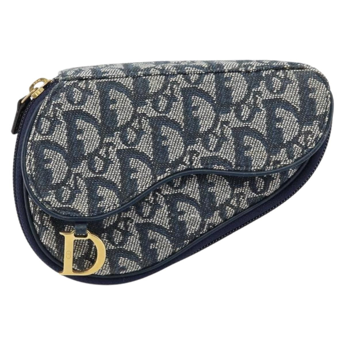 Christian Dior Vintage Saddle Coin Purse Diorissimo Canvas - image 1