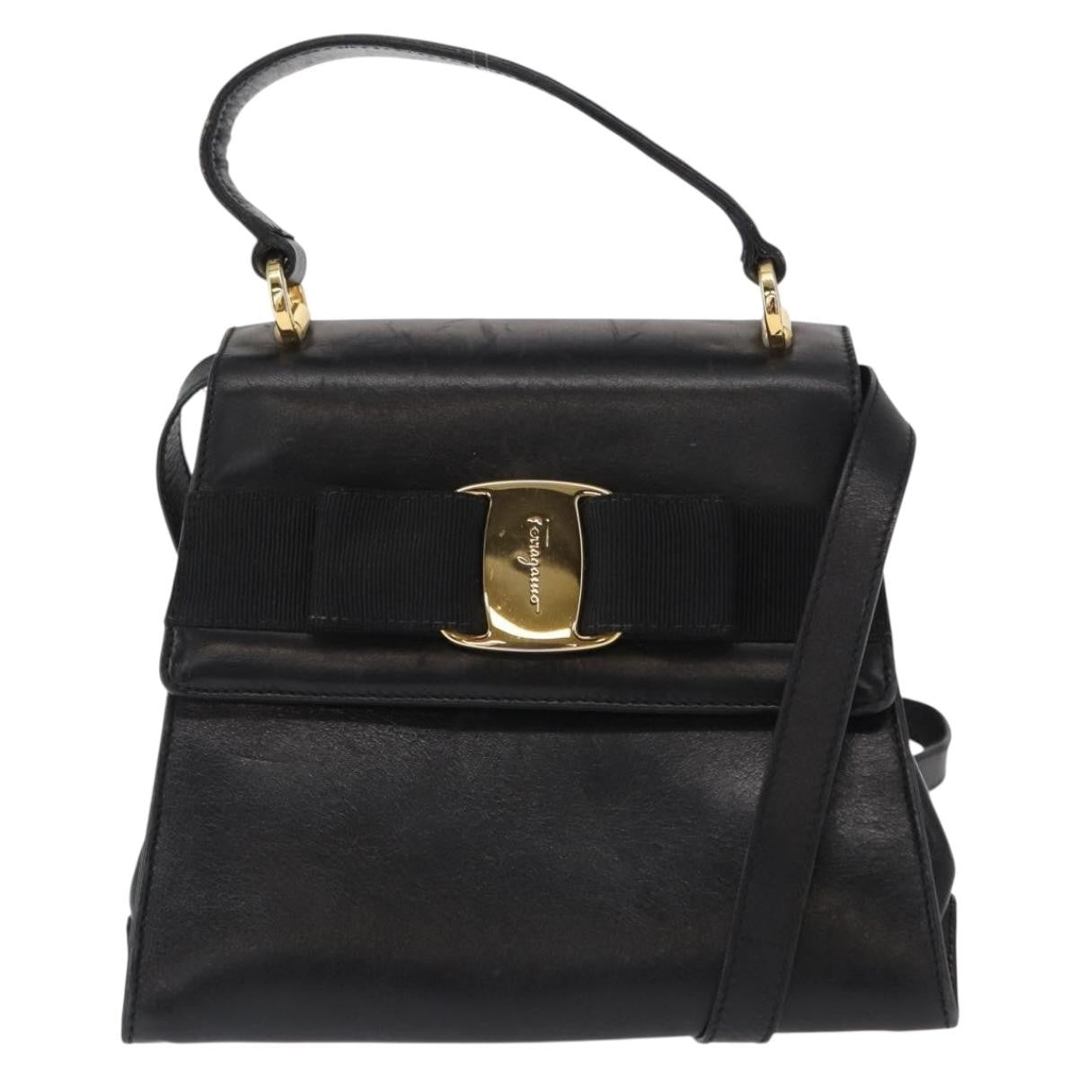 Salvatore Ferragamo Vintage Vara Bow Top Handle Bag Leather Mini - image 1