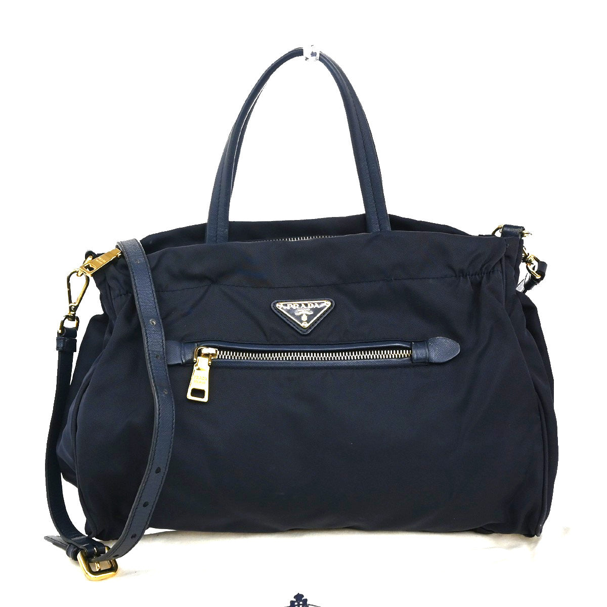 Prada Zip Convertible Shopping Tote Tessuto with Saffiano Leather Medium - image 1