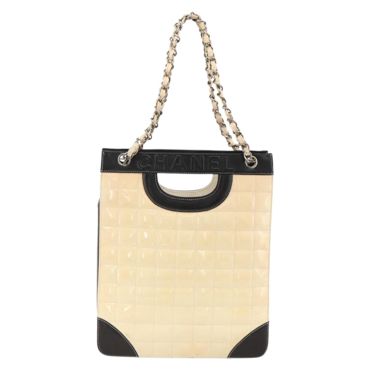 Chanel Chocolate Bar Shopping Tote Quilted Patent Large - image 1