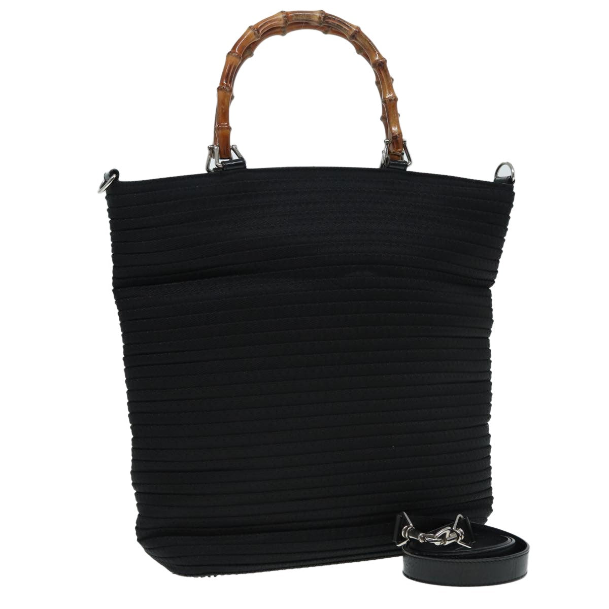 Gucci Vintage Bamboo Handle Bag Nylon - image 1