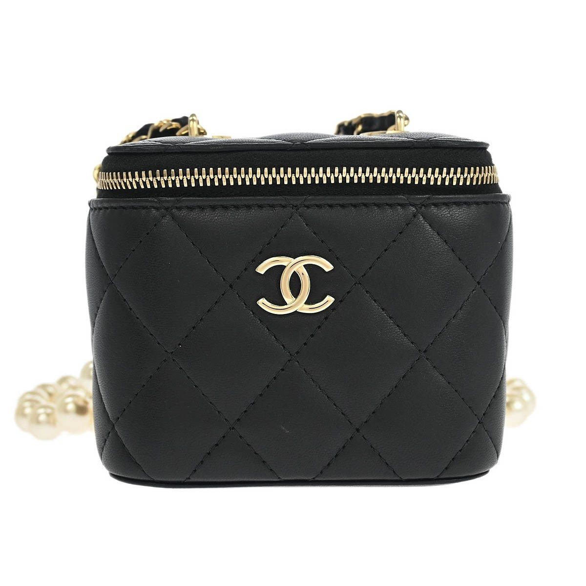 Chanel Vanity Case with Pearl Chain Quilted Lambskin Mini - image 1