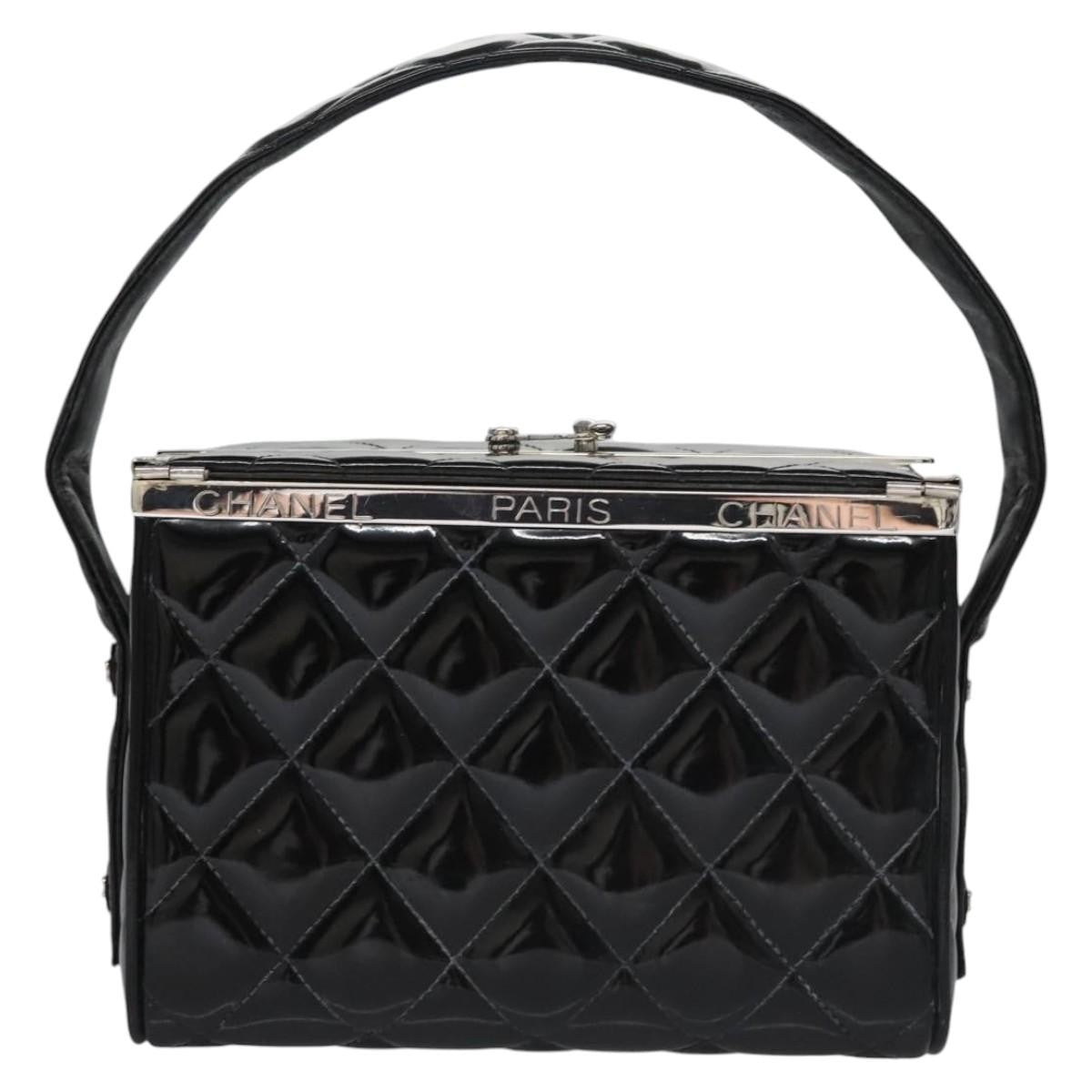 Chanel Vintage Metal Box Bag Quilted patent - image 1