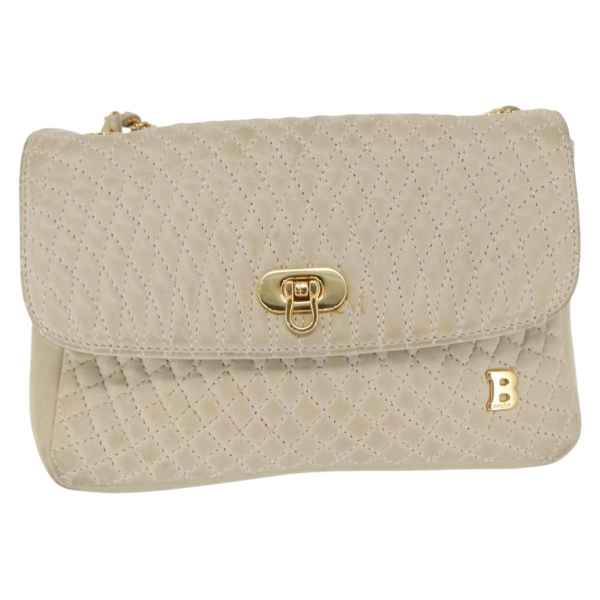 Bally Vintage Chain Shoulder Bag Quilted Leather - image 1