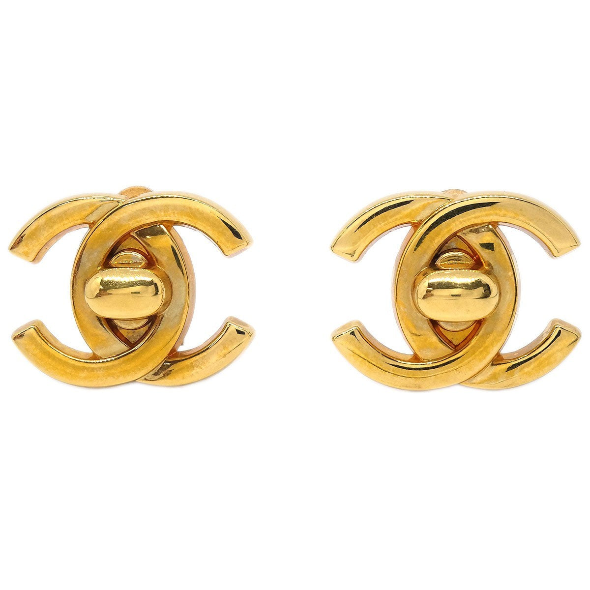 Chanel CC Turnlock Clip-On Earrings Metal - image 1