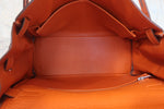 Hermes Kelly Handbag Orange Clemence with Palladium Hardware 28 - image 15