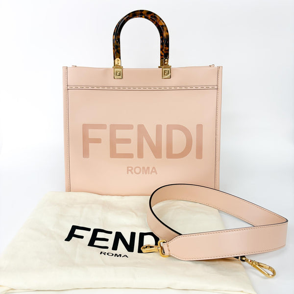 Fendi Sunshine Shopper Tote Whipstitch Leather Medium