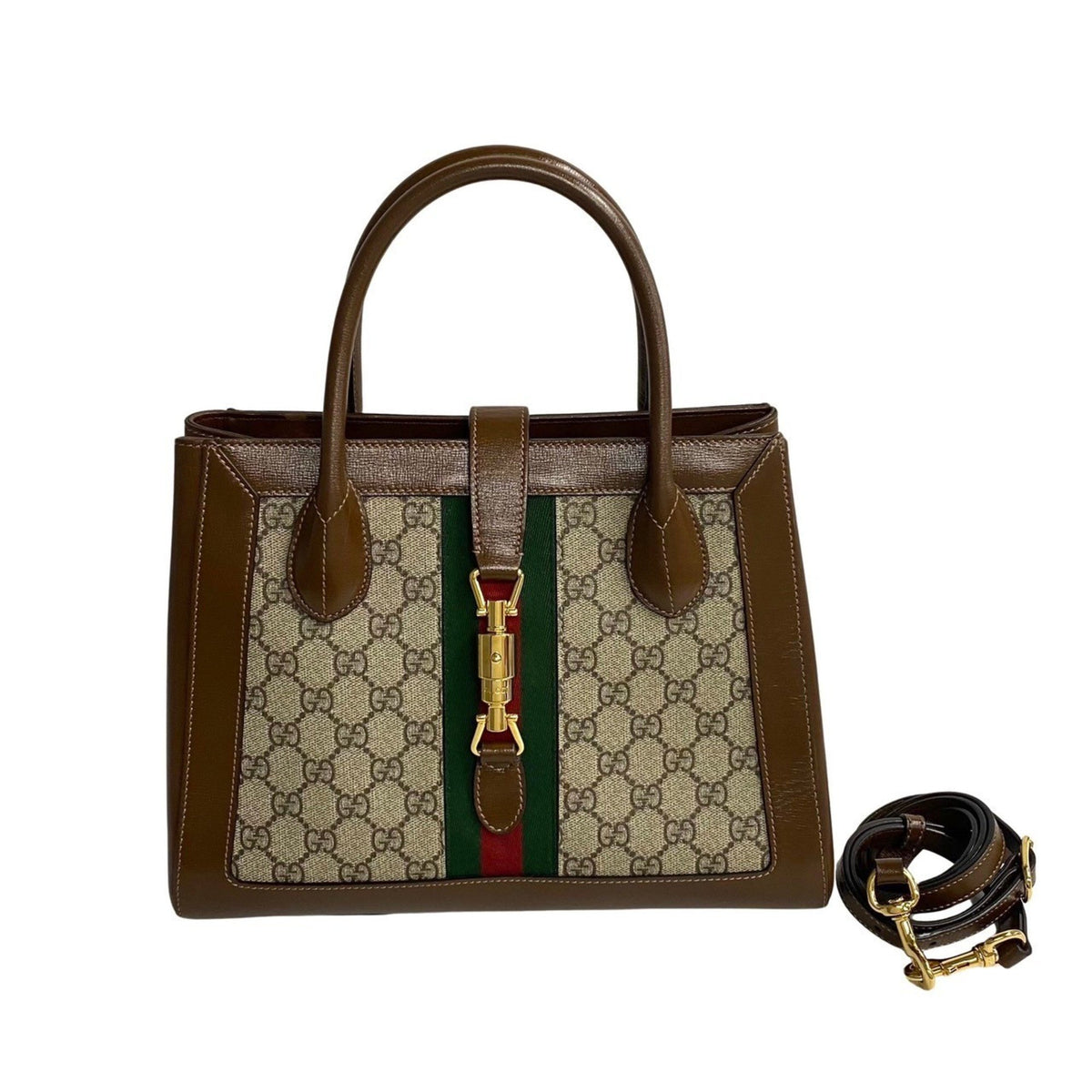 Gucci Jackie 1961 Web Tote GG Canvas and Leather Large - image 1