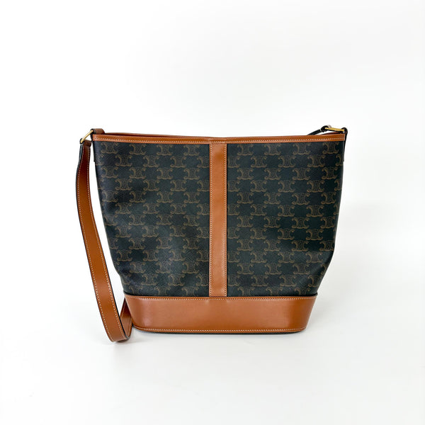 Celine Bucket Bag Triomphe Coated Canvas Small