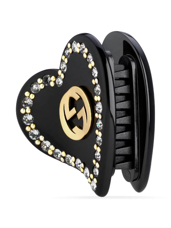 Gucci Interlocking G heart hair clip small