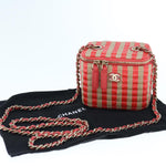 Chanel Classic Vanity Case with Chain Striped Raffia and Jute Mini - image 10