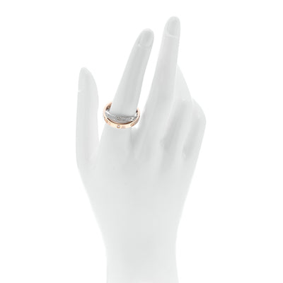 18K Pink White Gold Diamond LOVE Pave Ring 58 8.25