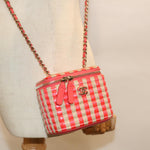 Chanel Classic Vanity Case with Chain Striped Raffia and Jute Mini - image 8