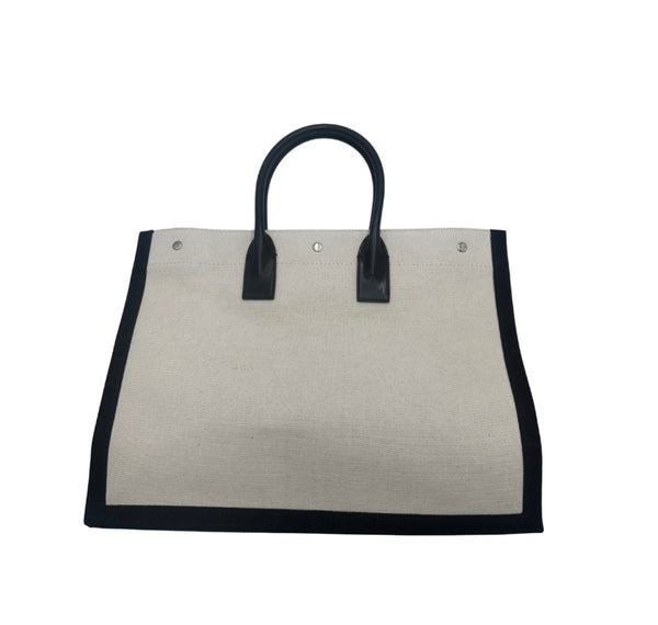 Saint Laurent Rive Gauche Shopper Tote Canvas Large