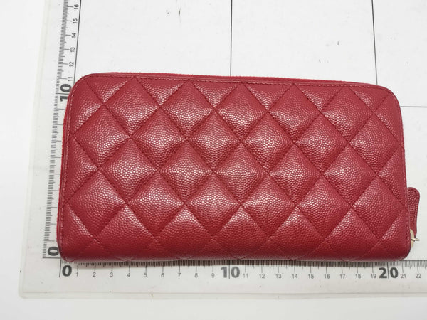 Chanel Zip Around Organizer Wallet Quilted Caviar Large