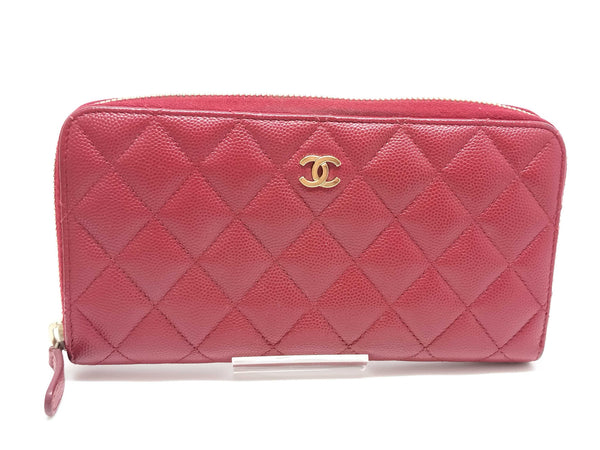 Chanel Zip Around Organizer Wallet Quilted Caviar Large - image 1