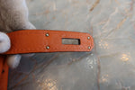 Hermes Kelly Handbag Orange Clemence with Palladium Hardware 28 - image 10