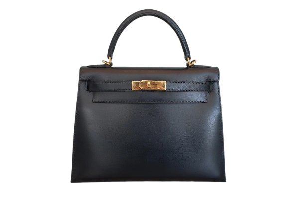 Hermes Kelly Handbag Black Box Calf with Gold Hardware 28 - image 1