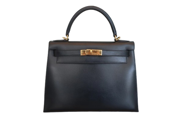 Hermes Kelly Handbag Black Box Calf with Gold Hardware 28 - image 1