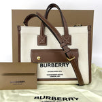 Burberry Freya Shopping Tote Canvas with Leather Mini - image 2