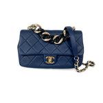 Chanel Resin Chain Top Handle Flap Bag Quilted Lambskin Small - image 1