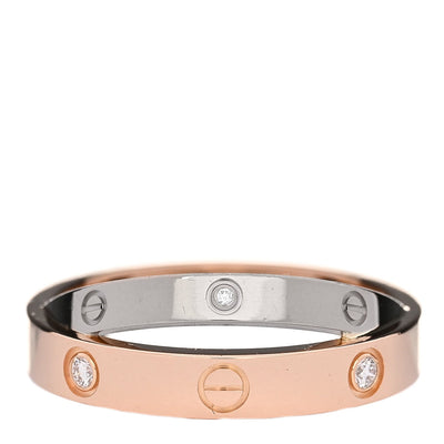 18K Pink White Gold 6 Diamond LOVE Ring  52 6