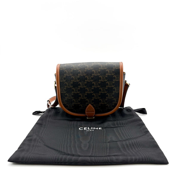 Celine Cuir Triomphe Folco Bag Leather