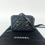 Chanel Filigree Vanity Case Quilted Caviar Small - image 2