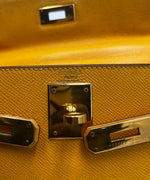 Hermes Kelly 32 Graine Couchevel Yellow leather 28 - image 8