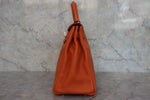 Hermes Kelly Handbag Orange Clemence with Palladium Hardware 28 - image 4