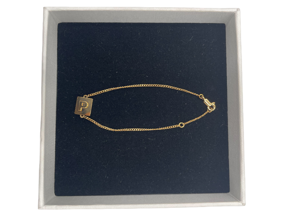 Celine Vintage Triomphe Logo Charms Bracelet Metal with Resin and Crystals