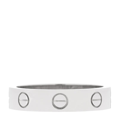 18K White Gold Diamond 4mm LOVE Wedding Band Ring 50 5.25