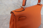 Hermes Kelly Handbag Orange Clemence with Palladium Hardware 28 - image 6