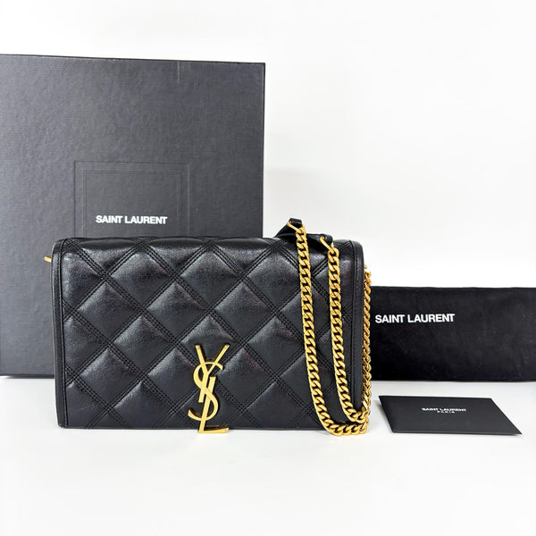 Saint Laurent Becky Shoulder Bag Quilted Leather Small