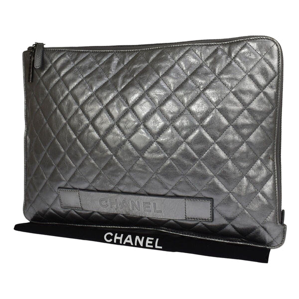 Chanel iPad Pouch Quilted Lambskin Large - image 1