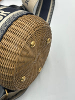 Christian Dior Drawstring Bucket Bag Wicker with Oblique Canvas - image 8