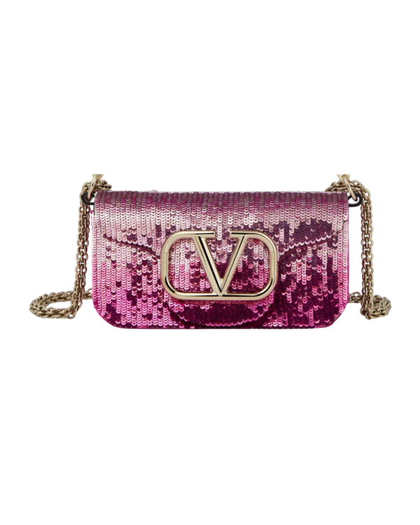 Valentino Garavani VLogo Loco Flap Shoulder Bag Embellished Embroidered Leather Small - image 1