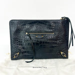 Balenciaga Classic City Clip Pouch Crocodile Embossed Leather Medium - image 2