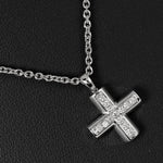Bvlgari Croce Pendant Necklace 18K White Gold and Pave Diamonds - image 9