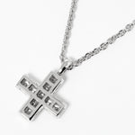 Bvlgari Croce Pendant Necklace 18K White Gold and Pave Diamonds - image 3