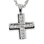Bvlgari Croce Pendant Necklace 18K White Gold and Pave Diamonds - image 2