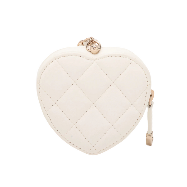 Chanel CC in Love Heart Clutch with Chain Quilted Lambskin