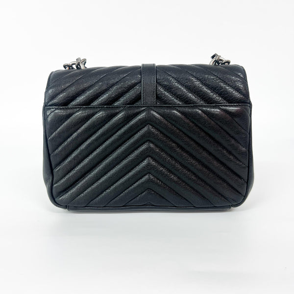 Saint Laurent Classic Monogram College Bag Matelasse Chevron Leather Medium