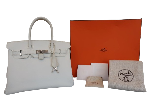 Hermes Birkin Handbag White Epsom with Palladium Hardware 30 - image 1