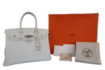 Hermes Birkin Handbag White Epsom with Palladium Hardware 30 - image 1