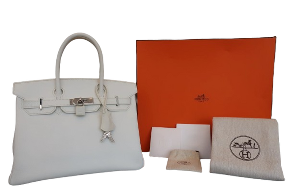 Hermes Birkin Handbag White Epsom with Palladium Hardware 30 - image 1