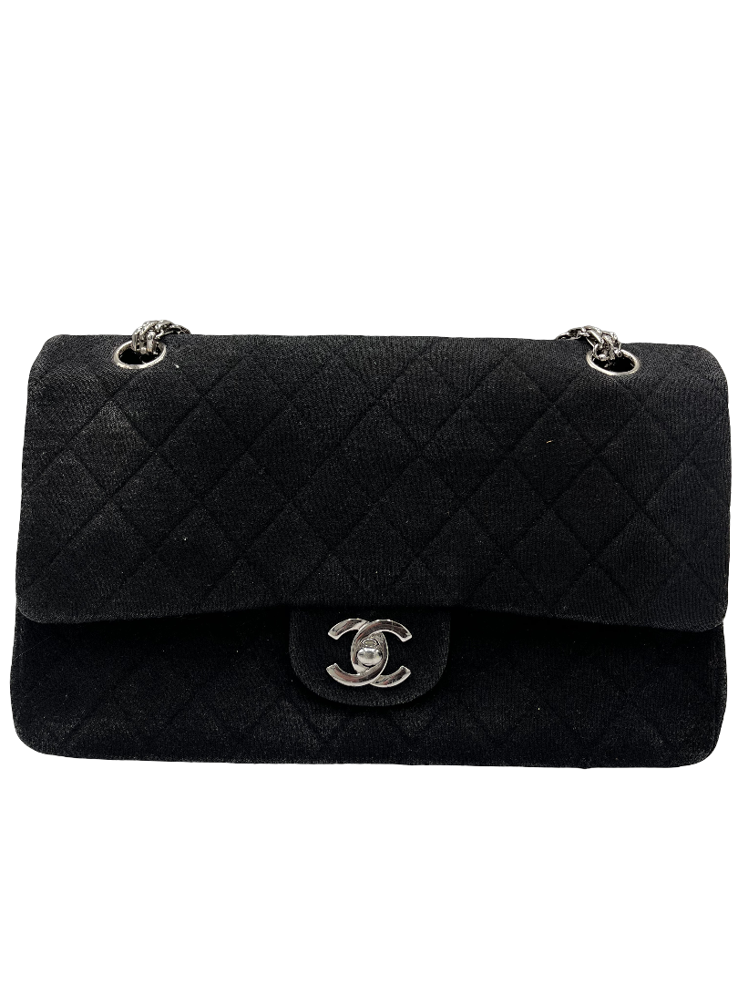 Chanel Timeless - Classic Double Flap Bag Quilted Jersey Medium - image 1