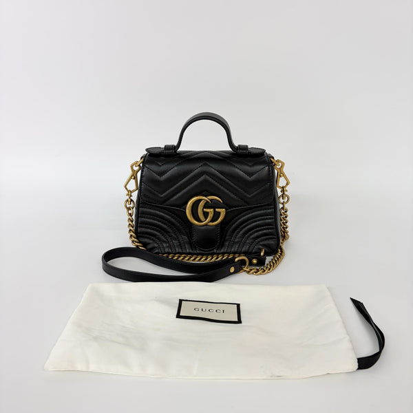 Gucci GG Marmont Top Handle Bag Leather Mini