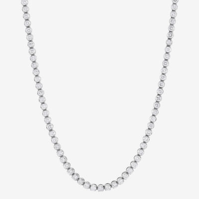 (H-I/I1) Womens White Diamond 10K Gold 18 Inch Tennis Necklace
