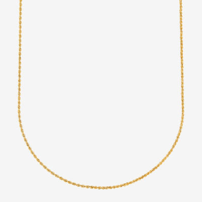 10K Gold 18 - 24 Inch Hollow Rope Chain Necklace